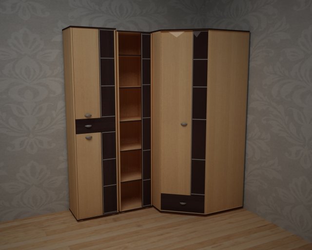 corner cabinet 3D Модель .c4d .max .obj .3ds .fbx .stl .blend 