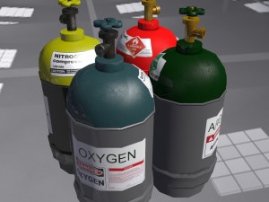 low-poly gas cylinders pack 3D-Modell