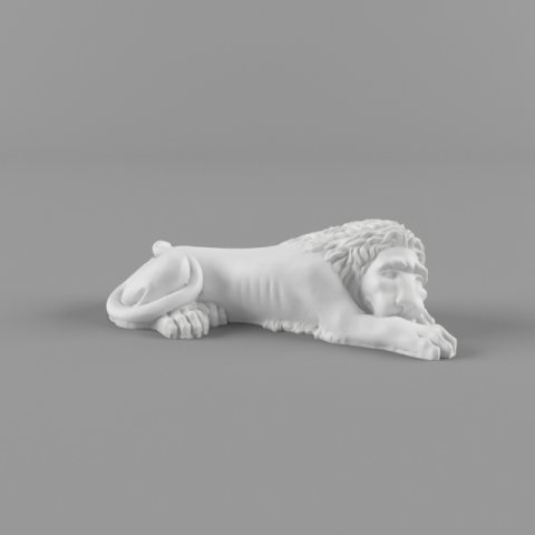 lion sculpture Model 3D .c4d .max .obj .3ds .fbx .stl .blend 
