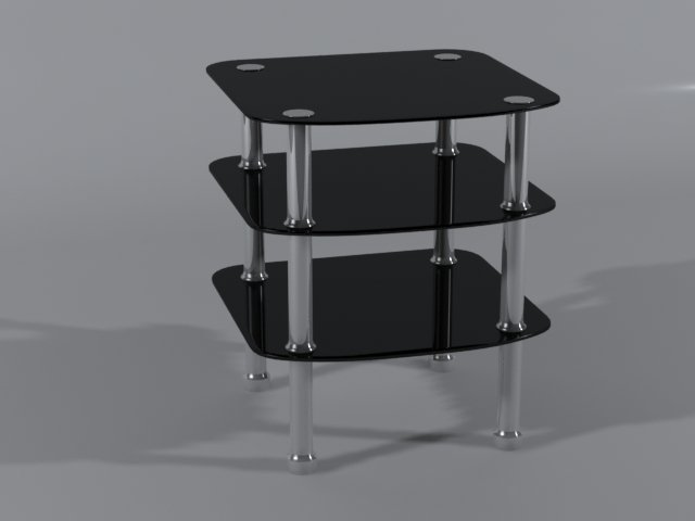 bedside black glass x 3D Model .c4d .max .obj .3ds .fbx .stl .blend