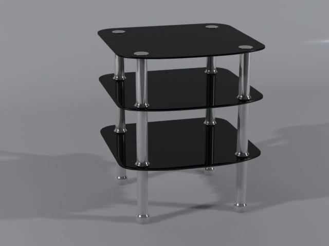 bedside black glass x 3D Model .c4d .max .obj .3ds .fbx .stl .blend 