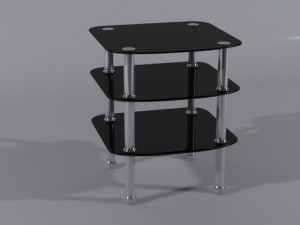 bedside black glass x 3D-Modell