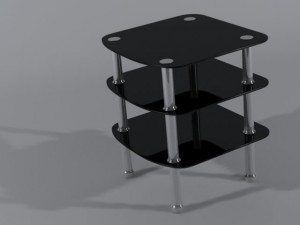 bedside black glass x 3D Model