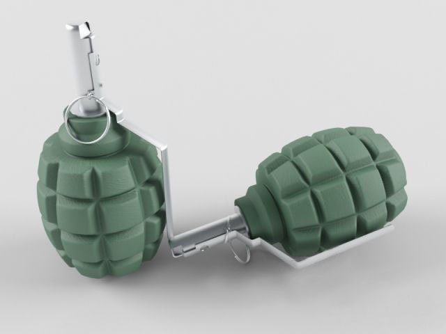 hand grenade 3D 모델 .c4d .max .obj .3ds .fbx .stl .blend 