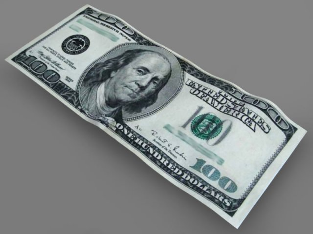 100 dollars Modello 3D .c4d .max .obj .3ds .fbx .stl .blend 