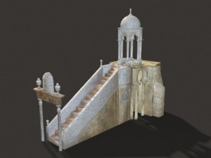 old mosque platform rostrum Model 3D