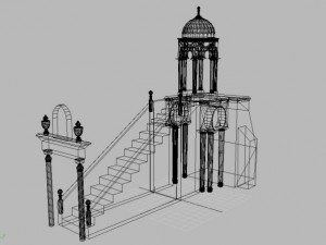 old mosque platform rostrum 3Dモデル