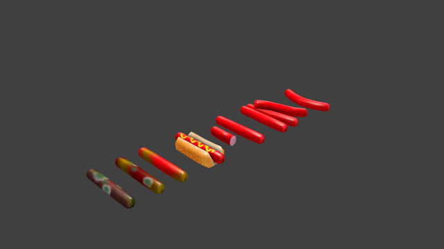 hotdog collection 3D Model .c4d .max .obj .3ds .fbx .stl .blend 