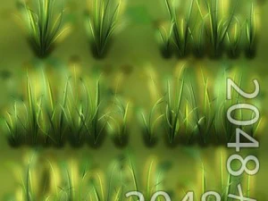 草パッチのテクスチャ 3Dモデル