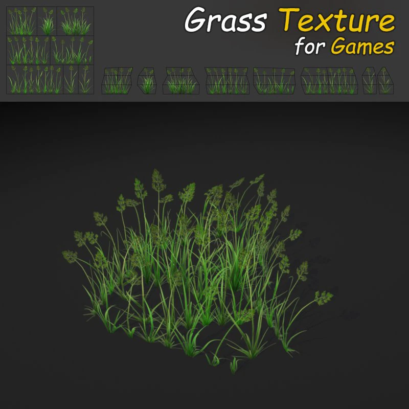 bent grass 3D Model .c4d .max .obj .3ds .fbx .stl .blend 