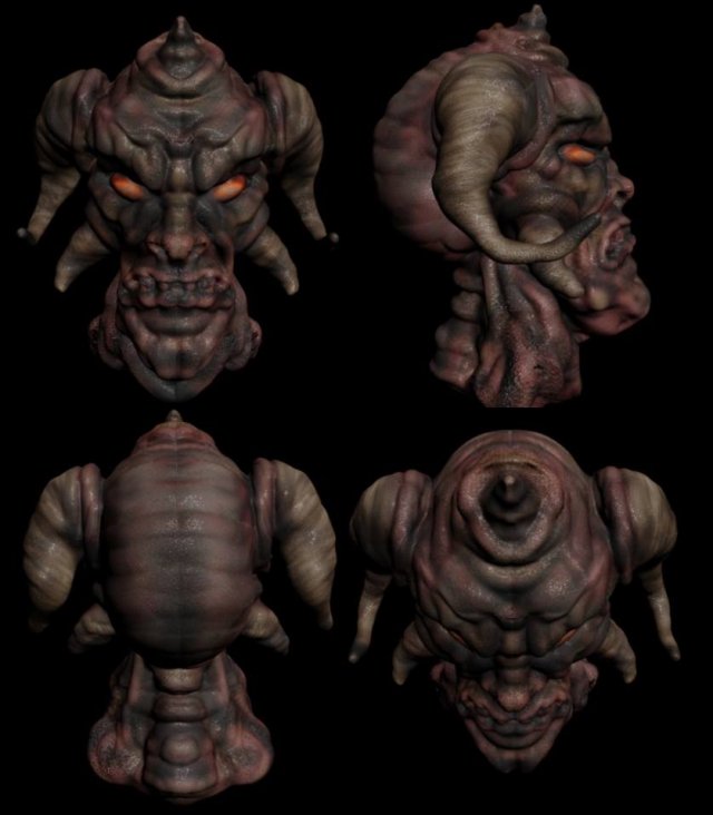 demon head 3D मॉडल .c4d .max .obj .3ds .fbx .stl .blend 