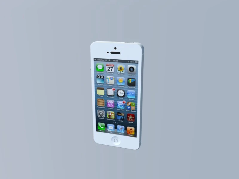 iphone5 beyaz 3D Model .c4d .max .obj .3ds .fbx .stl .blend 