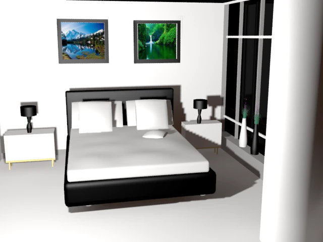 bedroom 3D Model .c4d .max .obj .3ds .fbx .stl .blend 