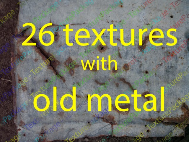 old metal  package with 26 textures CG 纹理 .c4d .max .obj .3ds .fbx .stl .blend 