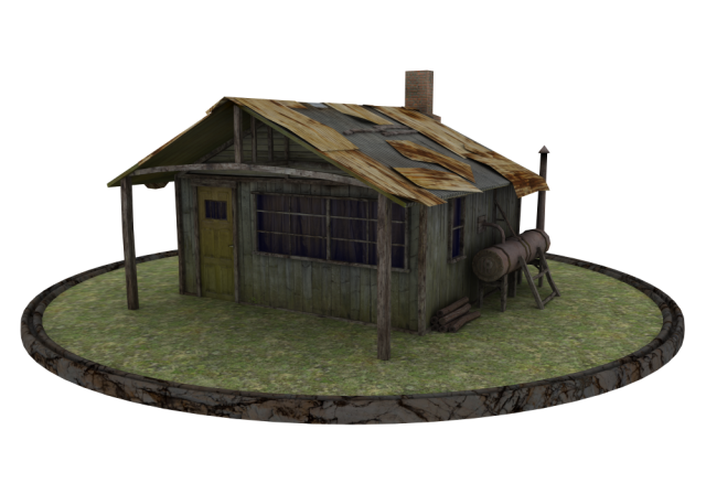 old house low poly 3D-Modell .c4d .max .obj .3ds .fbx .stl .blend 