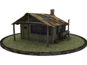 casa antigua de baja poli Modelo 3D