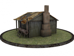 old house low poly 3D-Modell