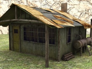 old house low poly 3D-Modell