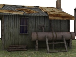 old house low poly 3D-Modell