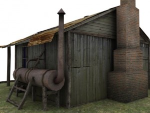 old house low poly 3D-Modell