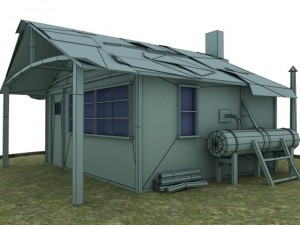 old house low poly 3D-Modell