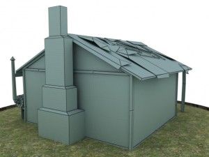 old house low poly 3D-Modell