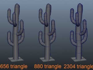 cactus  low poly  3 lod Model 3D