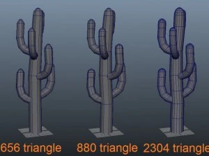 cactus  low poly  3 lod 3D Model