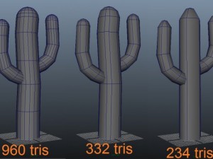 cactus small  low poly  3 lod 3D 모델