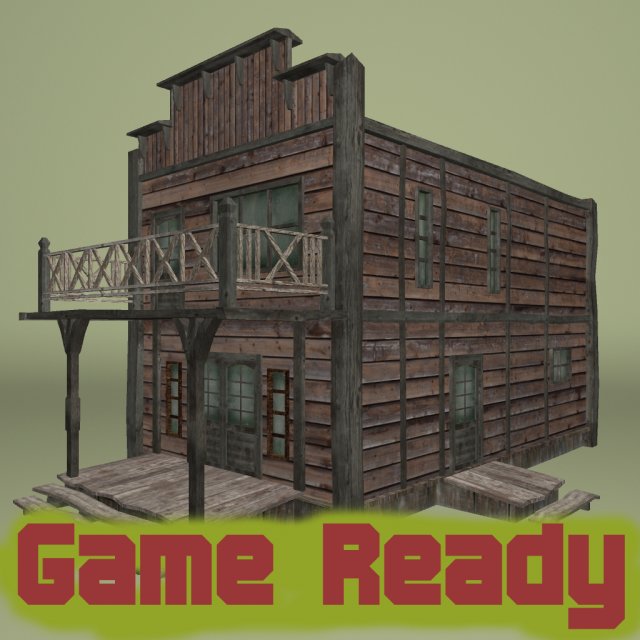 western house low poly 3D Модель .c4d .max .obj .3ds .fbx .stl .blend
