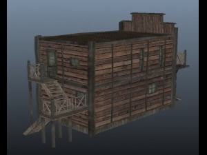 western house  low poly 3D Модель