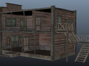 western house  low poly 3D Модель