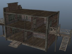 western house  low poly 3D Модель