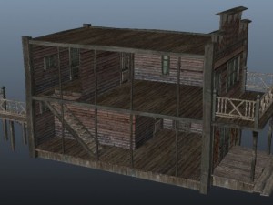 western house  low poly 3D Модель
