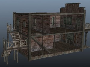 western house  low poly 3D Модель