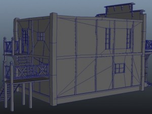 western house  low poly 3D Модель