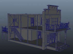 western house  low poly 3D Модель