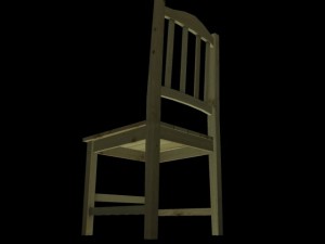 wood chair with backrest  low poly 3D Модель
