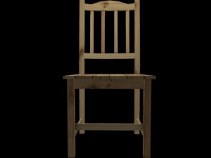 wood chair with backrest  low poly 3D Модель