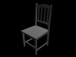 wood chair with backrest  low poly 3D Модель