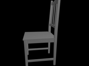 wood chair with backrest  low poly 3D Модель