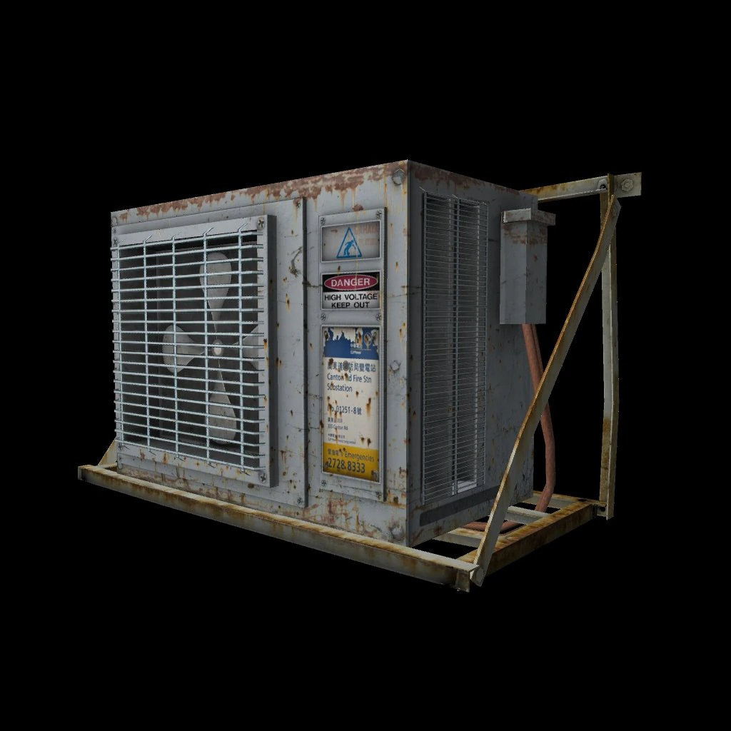 air conditioner rust  game ready 3D Model .c4d .max .obj .3ds .fbx .stl .blend 