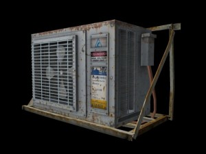 air conditioner rust  game ready 3D Model