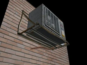 air conditioner rust  game ready 3D Model