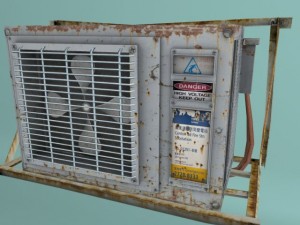 air conditioner rust  game ready 3D Модель