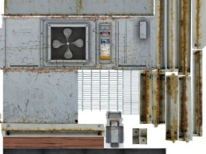 air conditioner rust  game ready 3D Model