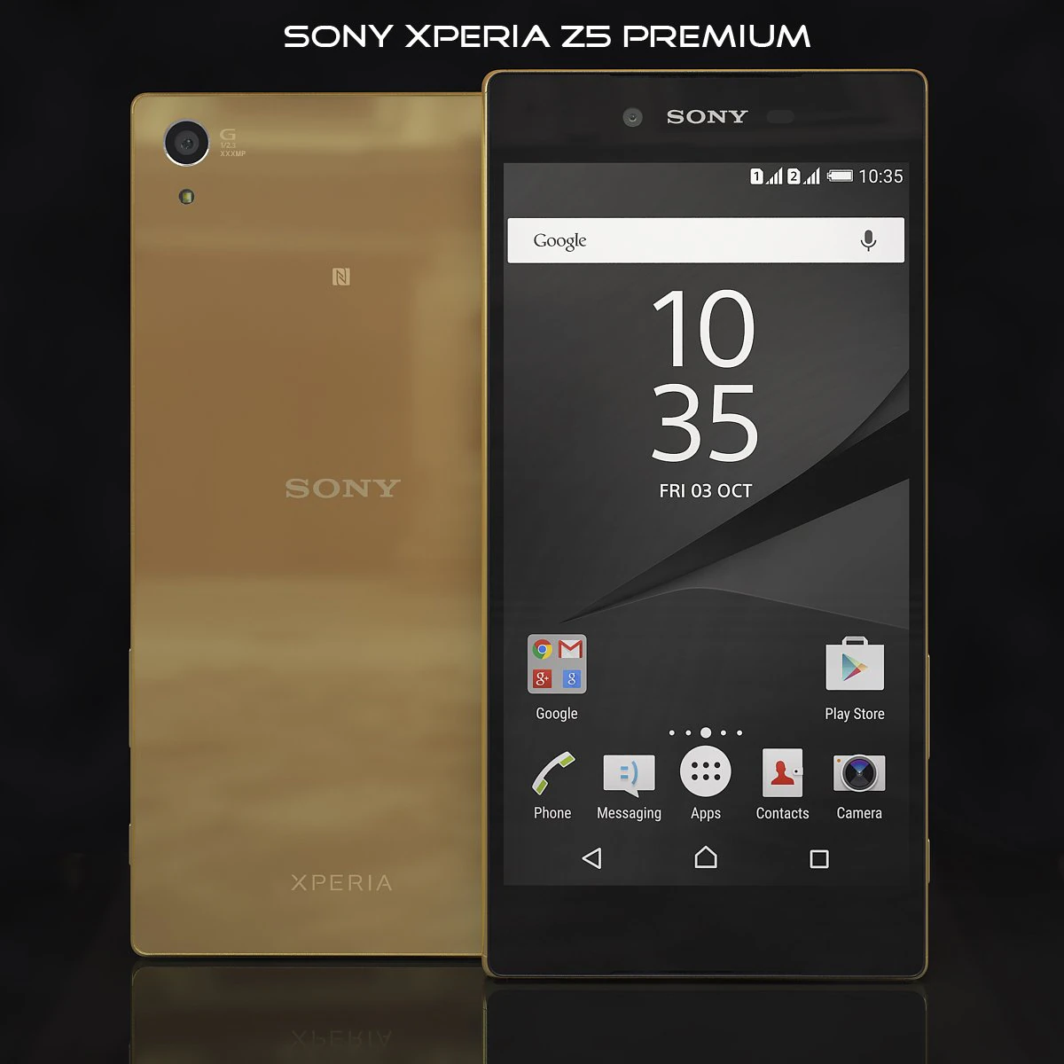 sony xperia z5 premium gold 3D Model .c4d .max .obj .3ds .fbx .stl .blend 