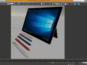 microsoft surface pro 4 with pen all colors 3D Model
