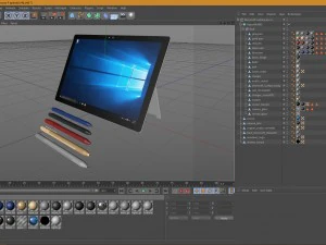 microsoft surface pro 4 with pen all colors 3D Model