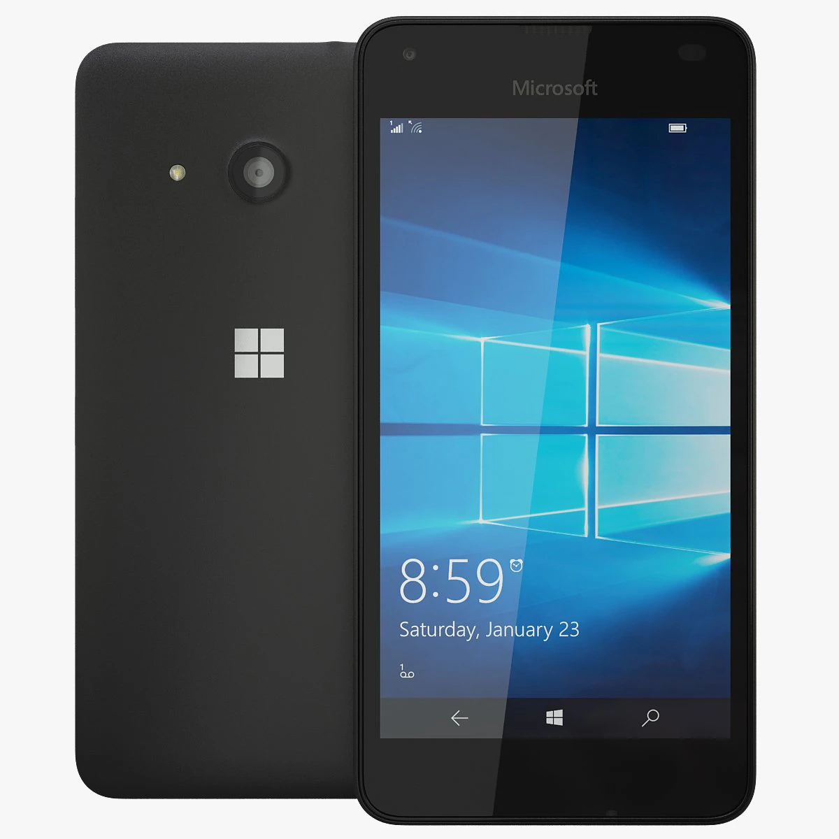 microsoft lumia 550 black 3D Model .c4d .max .obj .3ds .fbx .stl .blend